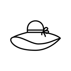 Beach hat icon for summer fashion when traveling