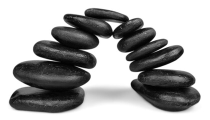 Zen basalt stones  on background