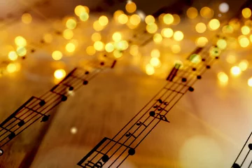Fotobehang Sheet with music notes as background, closeup. Christmas songs © New Africa