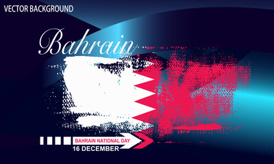 Independent Day of Bahrain.  Bahrain National Day 16 December. Vector Bahrain flag from paint brush. Vector illustration, suitable for your project: website, poster, display, banner, brosur, templates