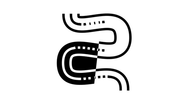 hilly road line icon animation