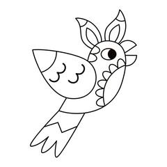 Isolated outline bird alebrije icon Vector