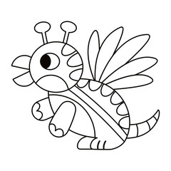 Isolated outline turtle alebrije icon Vector