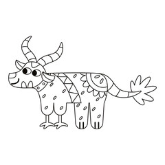 Isolated outline bull alebrije icon Vector