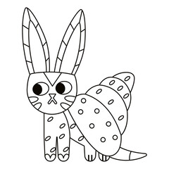 Isolated outline rabbit alebrije icon Vector