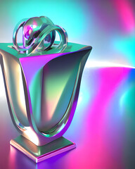 Digital Illustration Futuristic Iridescent Cup