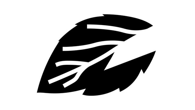 leaf raspberry green glyph icon animation