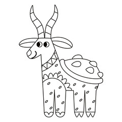 Isolated outline goat alebrije icon Vector