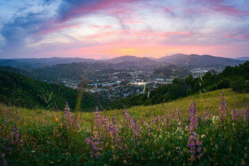 A colorful sunset over one of my favorite views of San Rafael, California.