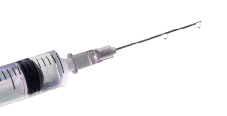 Close-up of Medical syringe isolated on white