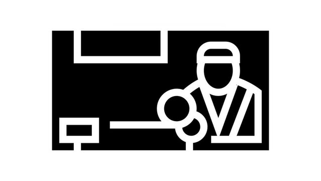 jordanian dinar jod line icon animation