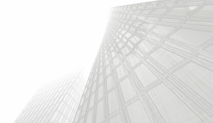 Fototapeta premium Abstract architectural rendering 3d illustration
