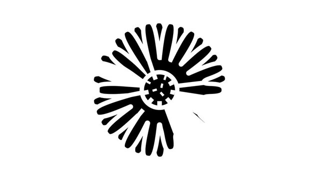 calendula flower bud glyph icon animation