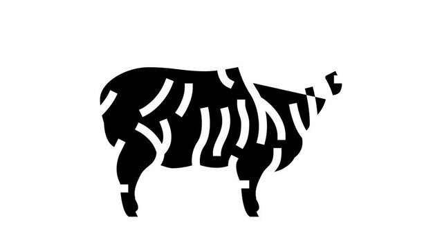 merino sheep glyph icon animation