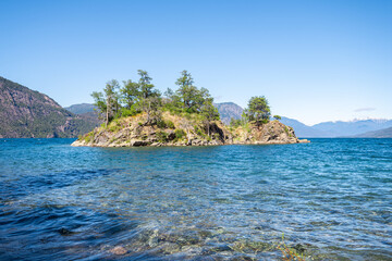 panoramic view of san martin de los andes lake, argentina