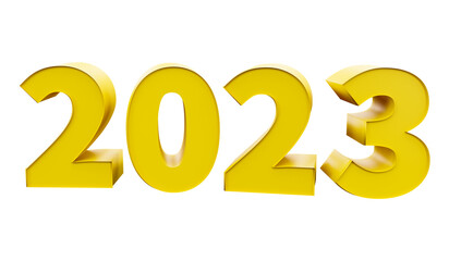 2023 Golden happy new year symbol 3d-illustration