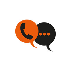 Chat message icon. Smart device. Internet communication. Call symbol. Vector illustration. stock image.