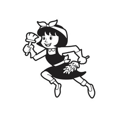 Cute cartoon Housekeeper Maid Logo Sign
