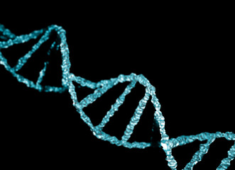 Structure of DNA on dark background. Illustration
