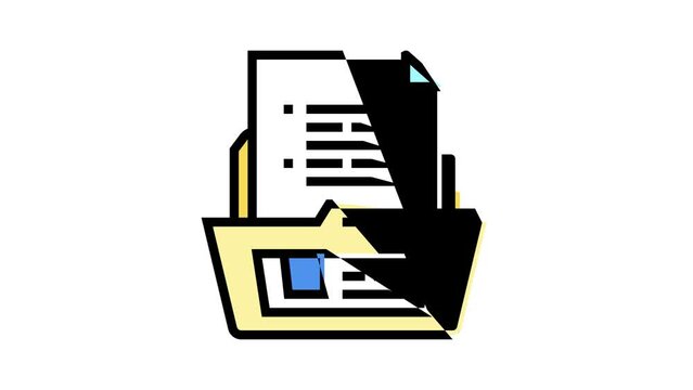 document folder color icon animation