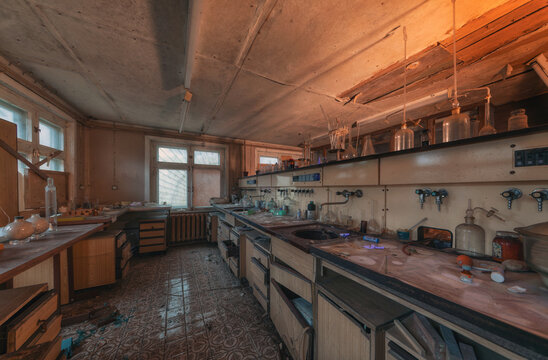 Old abandoned chemical laboratory