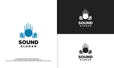 logo illustration vector graphic of speaker sound.