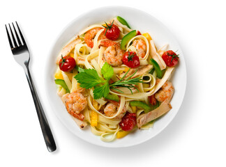 Tagliatelle with Shrimps and Tomatoes