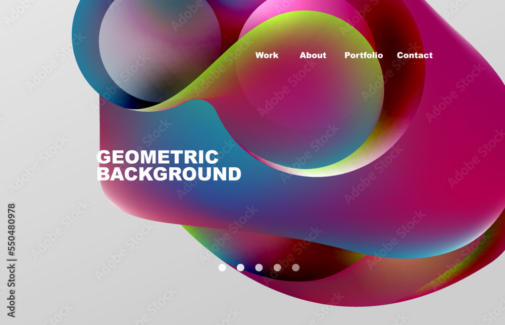 Fototapete Abstract liquid background for your landing page design. Web page for website or mobile app wallpaper