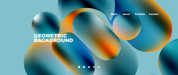 Colorful metallic geometric shapes minimal abstract background