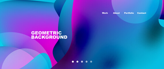 Obraz premium Flowing gradient colors and round elements and circles. Vector illustration for wallpaper, banner, background, leaflet, catalog, cover, flyer