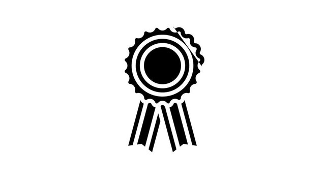 badge ribbon reward line icon animation