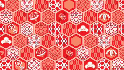 和柄　背景パターンイラスト