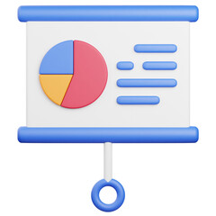 3D Render Presentation Board Icon, illustration isolated on white background, suitable for website, mobile app, print, presentation, infographic, and other projects.
