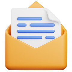 3D Render Email Icon, illustration isolated on white background, suitable for website, mobile app, print, presentation, infographic, and other projects.