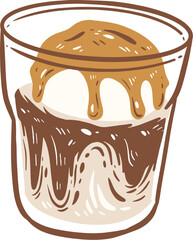  A glass of affogato illustration