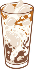A glass of ice coffee illustration