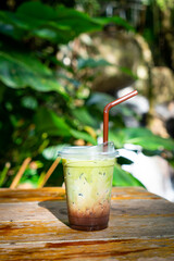 iced green tea matcha with chocolate