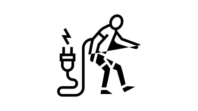 fatigue person patient line icon animation
