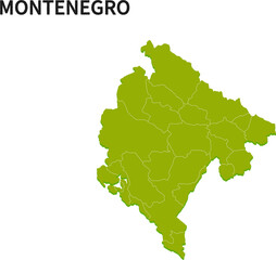 モンテネグロ共和国/MONTENEGROの地域区分イラスト