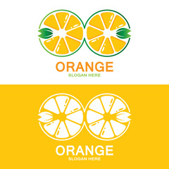 Orange Logo Design, Fresh Fruit Vector, Fruit Shop Fit Design, Banner Template, Orange Fruit Icon