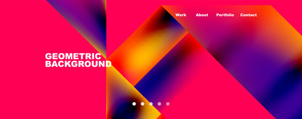 Trendy minimal geometric composition abstract background. Triangle fluid bright colors backdrop. Vector Illustration For Wallpaper, Banner, Background, Card, Book Illustration, landing page