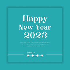 happy new year 2023 text typography design poster template