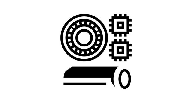 polyimides thermoset line icon animation