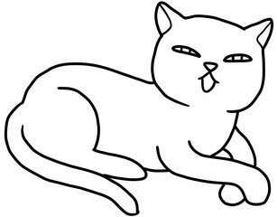 cute kitten cat cartoon illustration for coloring