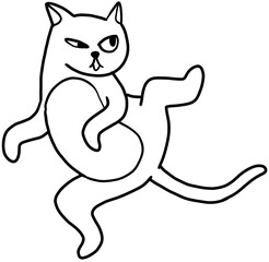 cute kitten cat cartoon illustration for coloring