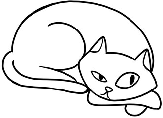 cute kitten cat cartoon illustration for coloring