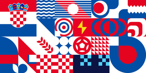 Obraz premium Croatia team, Football world cup 2022, Abstract