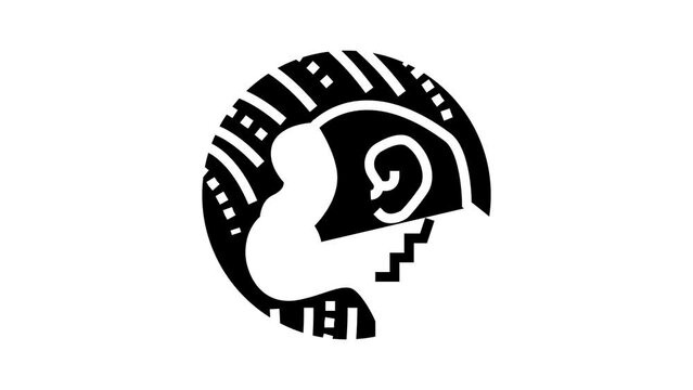 monkey chinese horoscope animal glyph icon animation