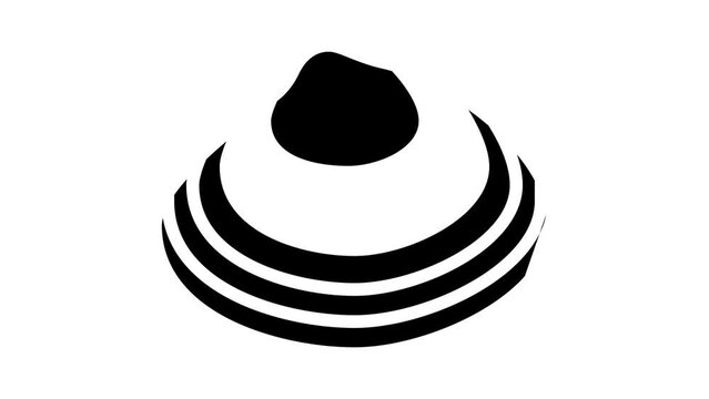 surf clam glyph icon animation