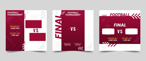Set of football social media vector template © Lilo